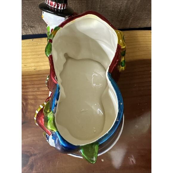 David's Cookies Snowman Family Metallic Ceramic Cookie Jar - Picture 6 of 7